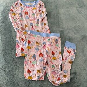 Little Sleepies Pink Pajama Set with Ballerina Print